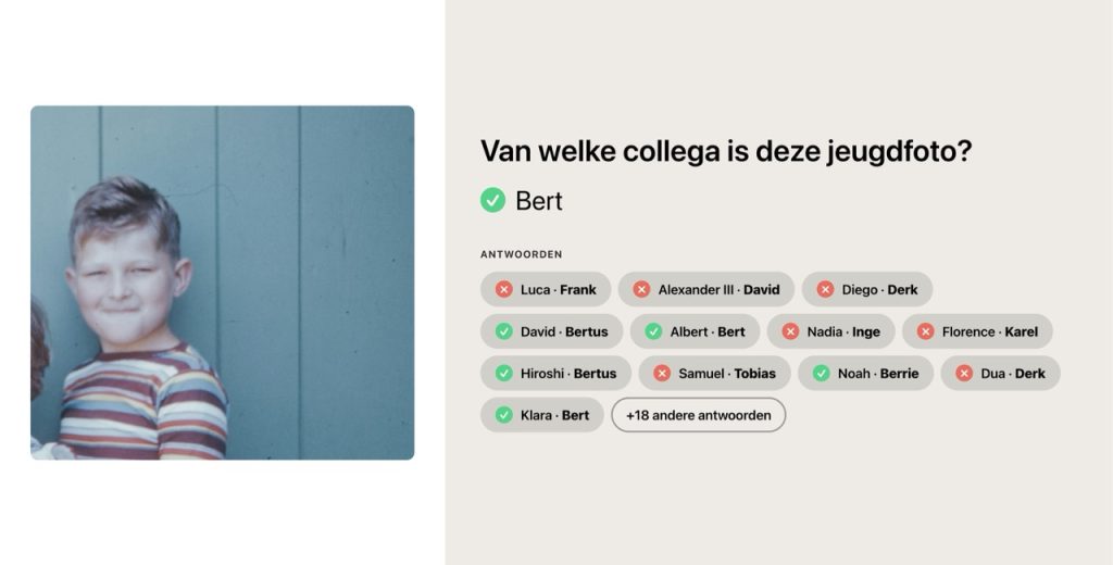Quiz jeugdfoto collega