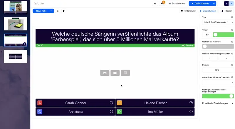 Videofragment zum Quiz erstellen
