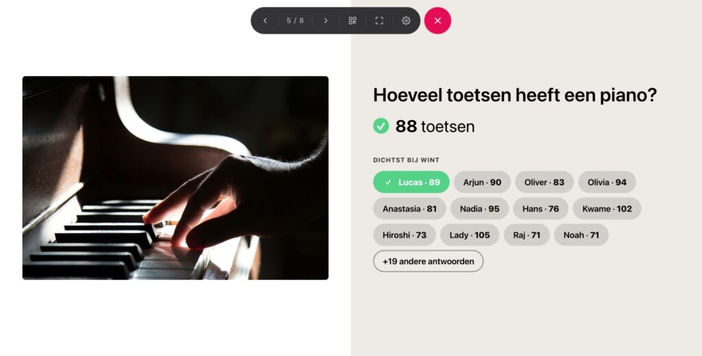 Schattingsvraag antwoorden