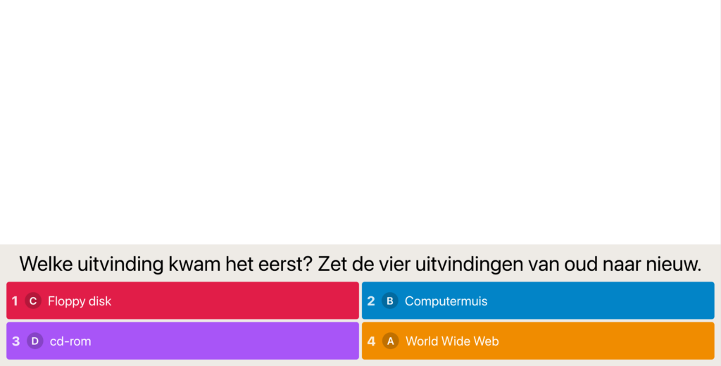 De juiste antwoorden van de volgorde