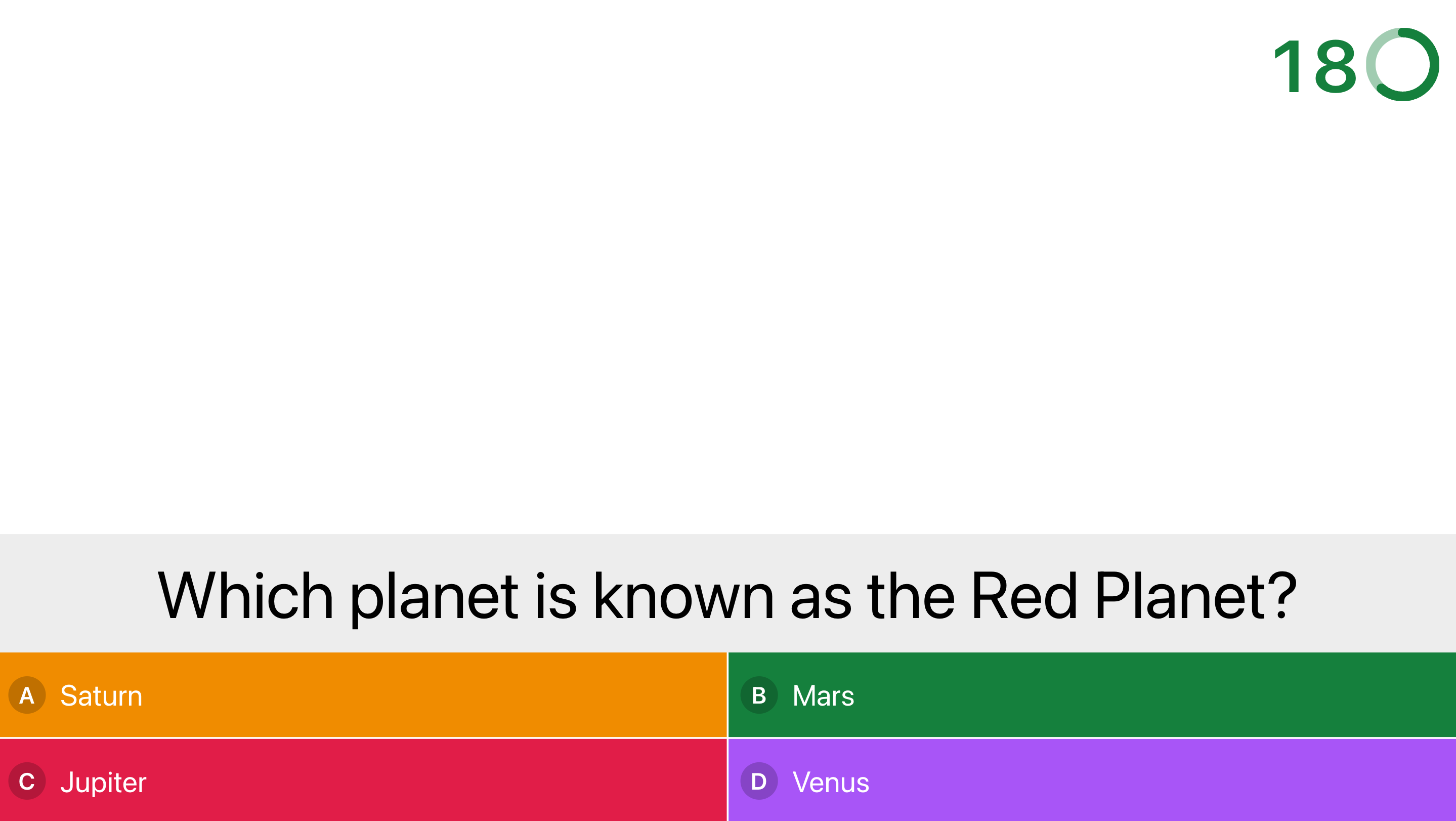 A quiz on the big screen