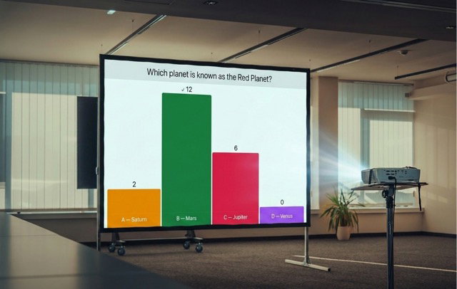The presentation screen