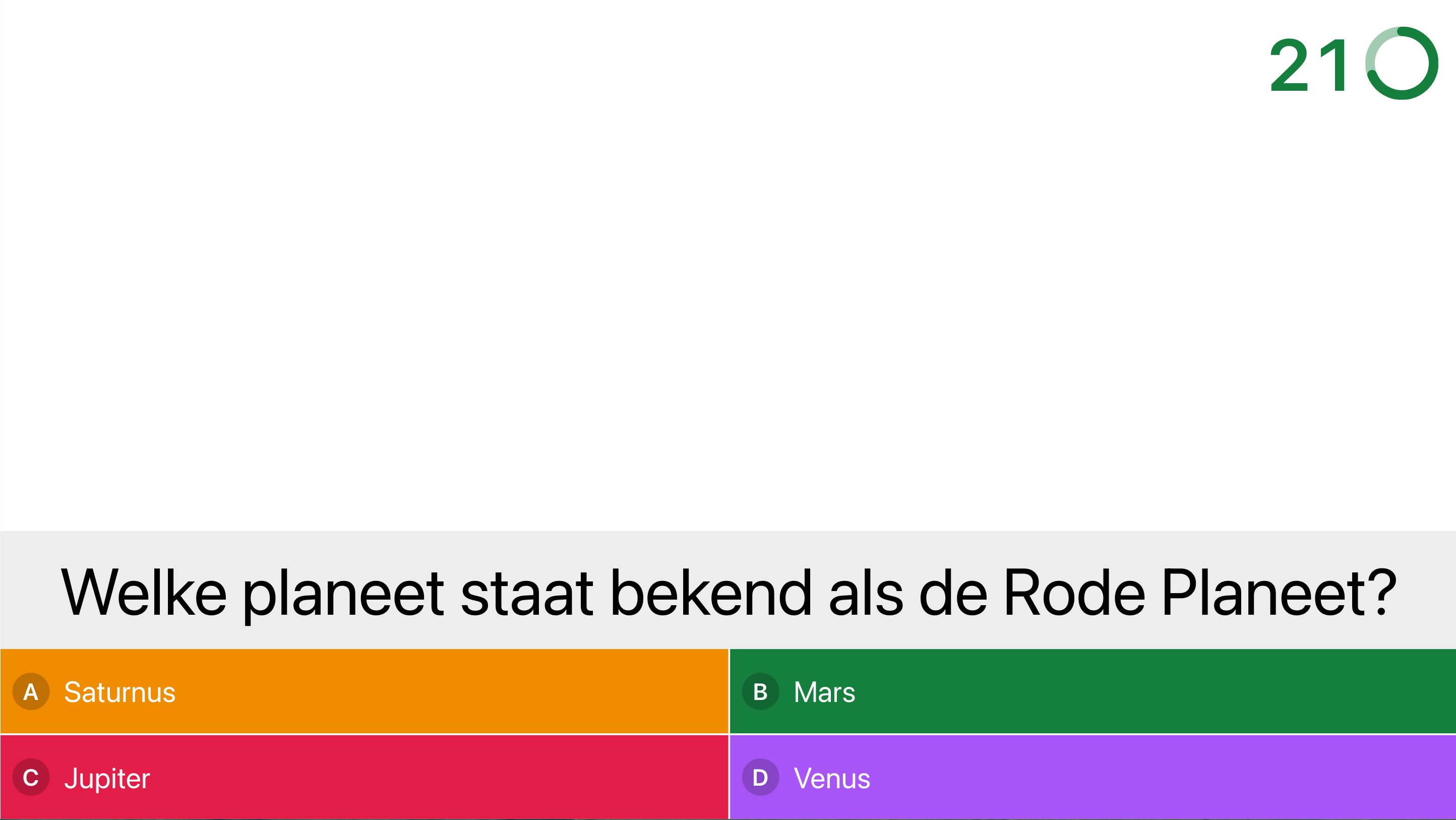 Quiz op groot scherm